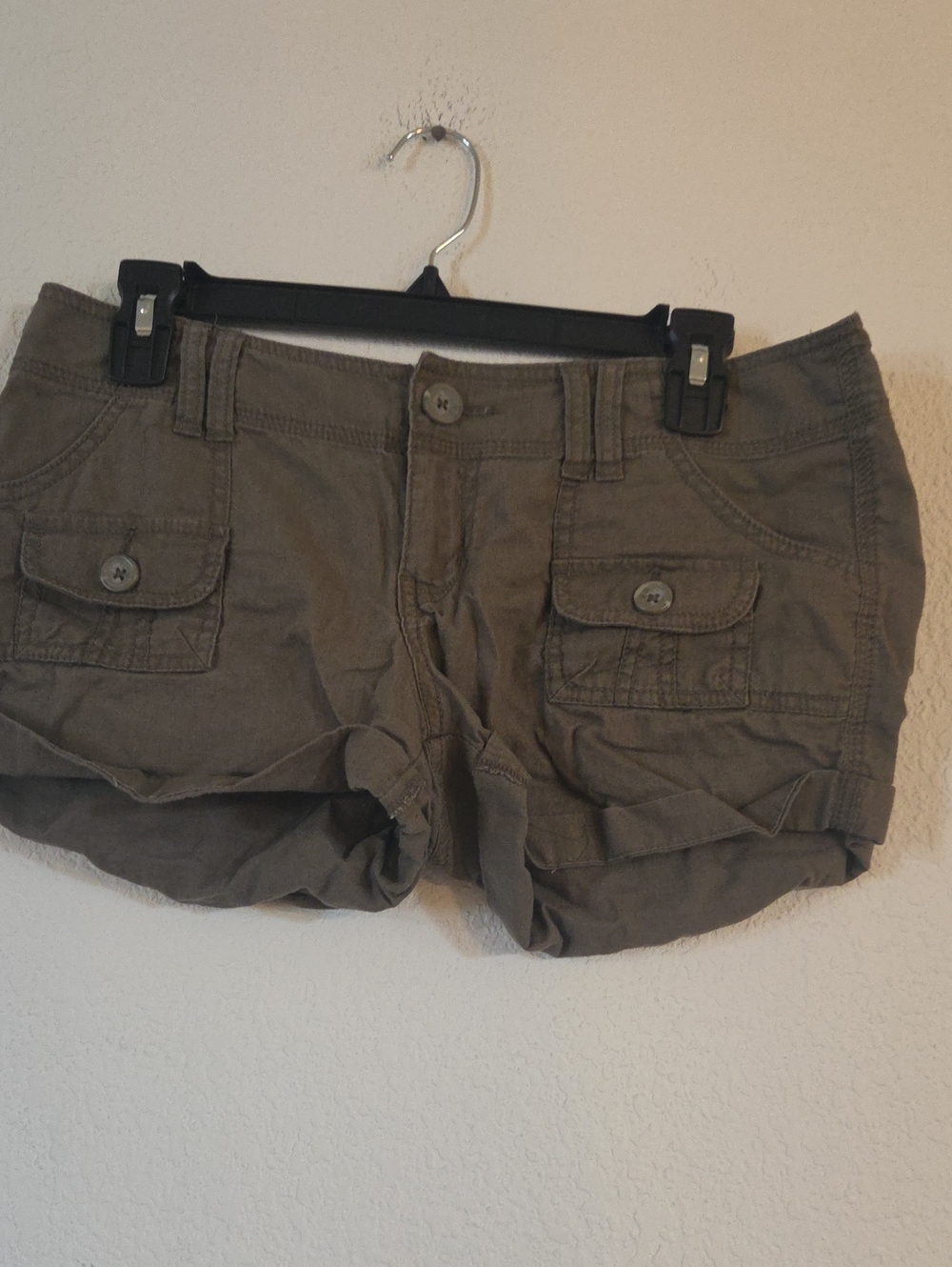 Mudd Olive Green Cargo Shorts with Front Flap Pockets